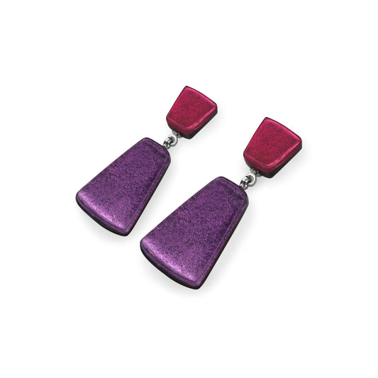 Rainbow Empress Silverleaf Double Drop Stud Earrings | The Jewellery Stop