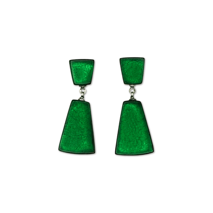 Emerald Empress Silverleaf Double Drop Stud Earrings | The Jewellery Stop