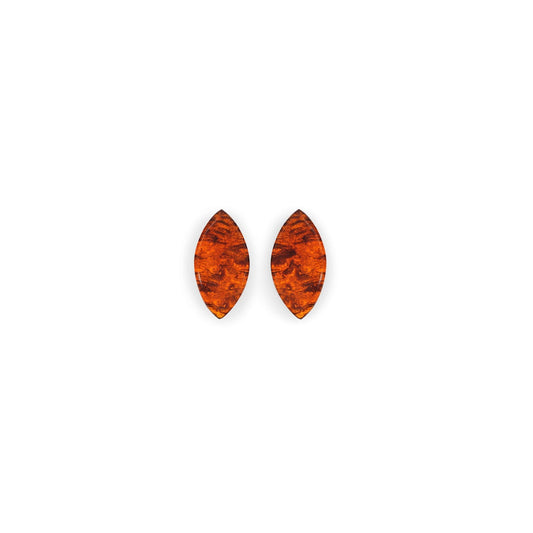 Chilli Aztec Leaf Shiny Stud Earrings | The Jewellery Stop