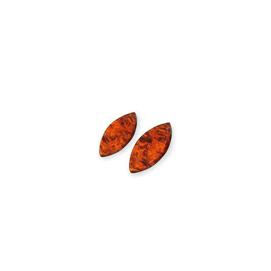 Chilli Aztec Leaf Shiny Stud Earrings | The Jewellery Stop