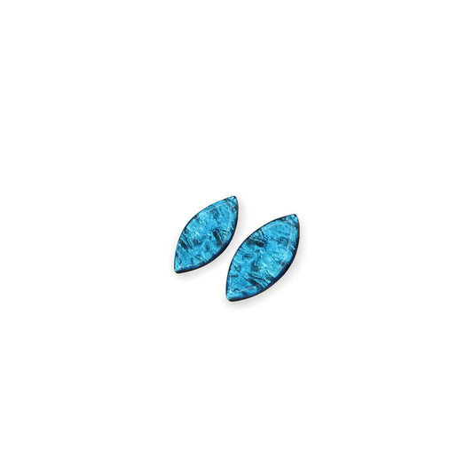 Turquoise Aztec Leaf Shiny Stud Earrings | The Jewellery Stop