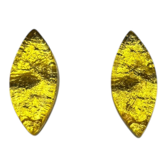 Lemon Aztec Leaf Shiny Stud Earrings | The Jewellery Stop