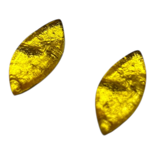 Lemon Aztec Leaf Shiny Stud Earrings | The Jewellery Stop