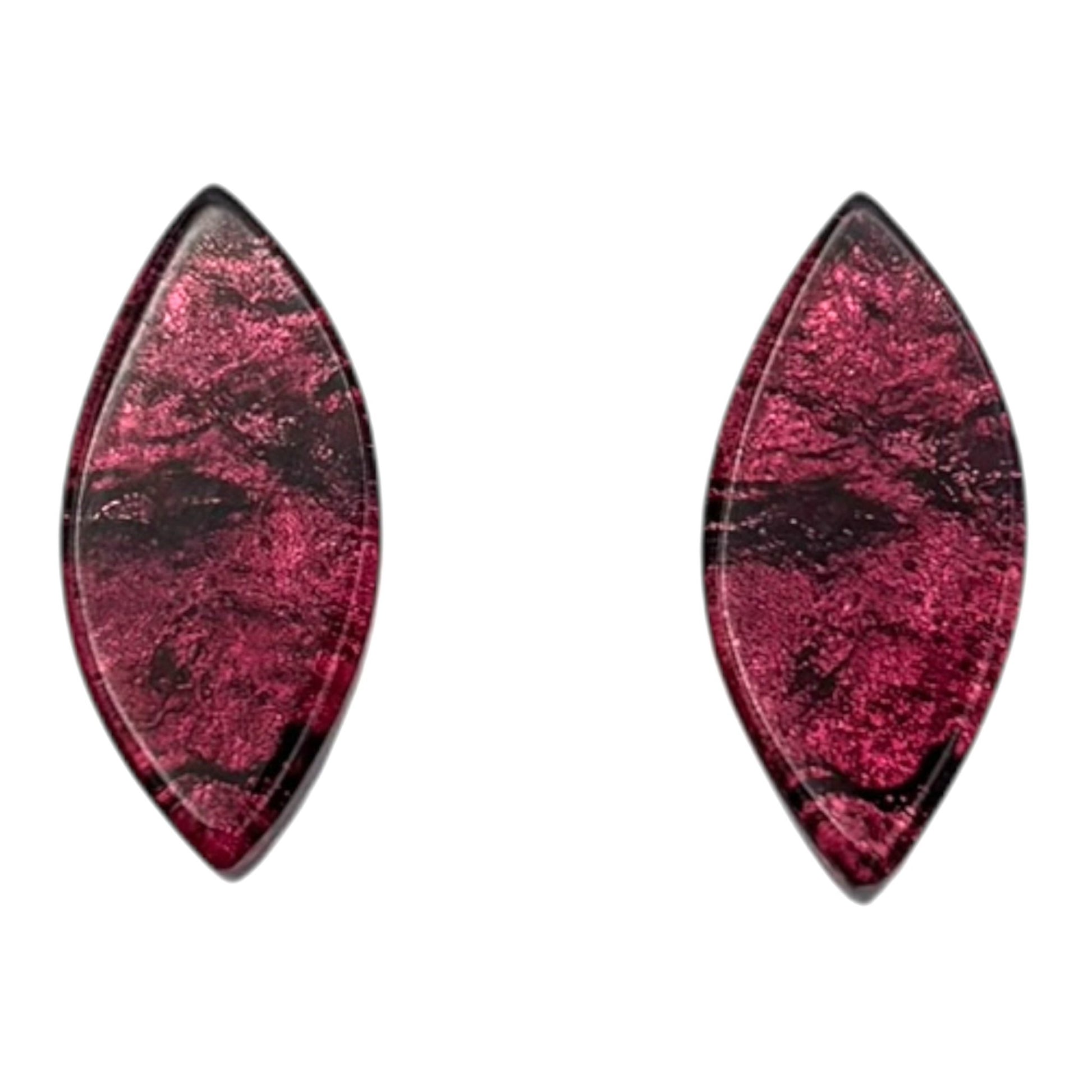 Peony Aztec Leaf Shiny Stud Earrings | The Jewellery Stop