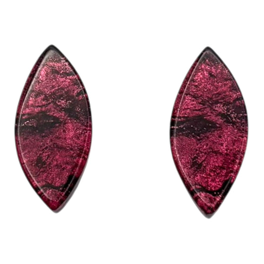 Peony Aztec Leaf Shiny Stud Earrings | The Jewellery Stop