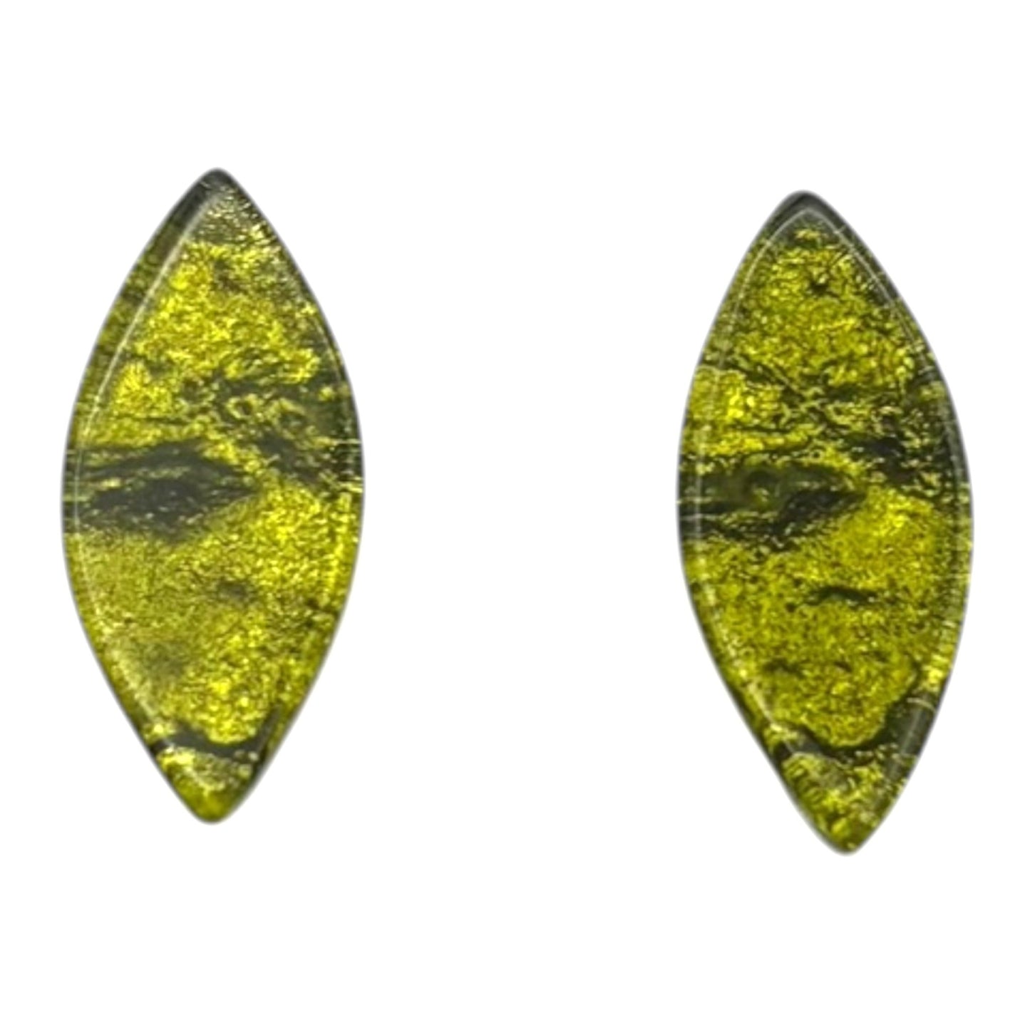 Pistachio Aztec Leaf Shiny Stud Earrings | The Jewellery Stop