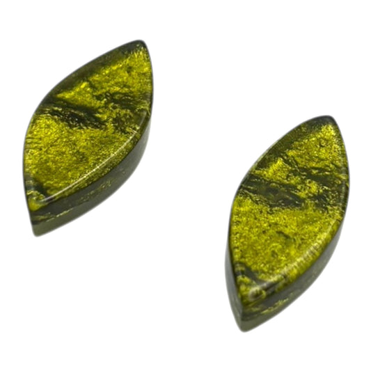 Pistachio Aztec Leaf Shiny Stud Earrings | The Jewellery Stop