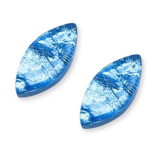 Sky Aztec Leaf Shiny Stud Earrings