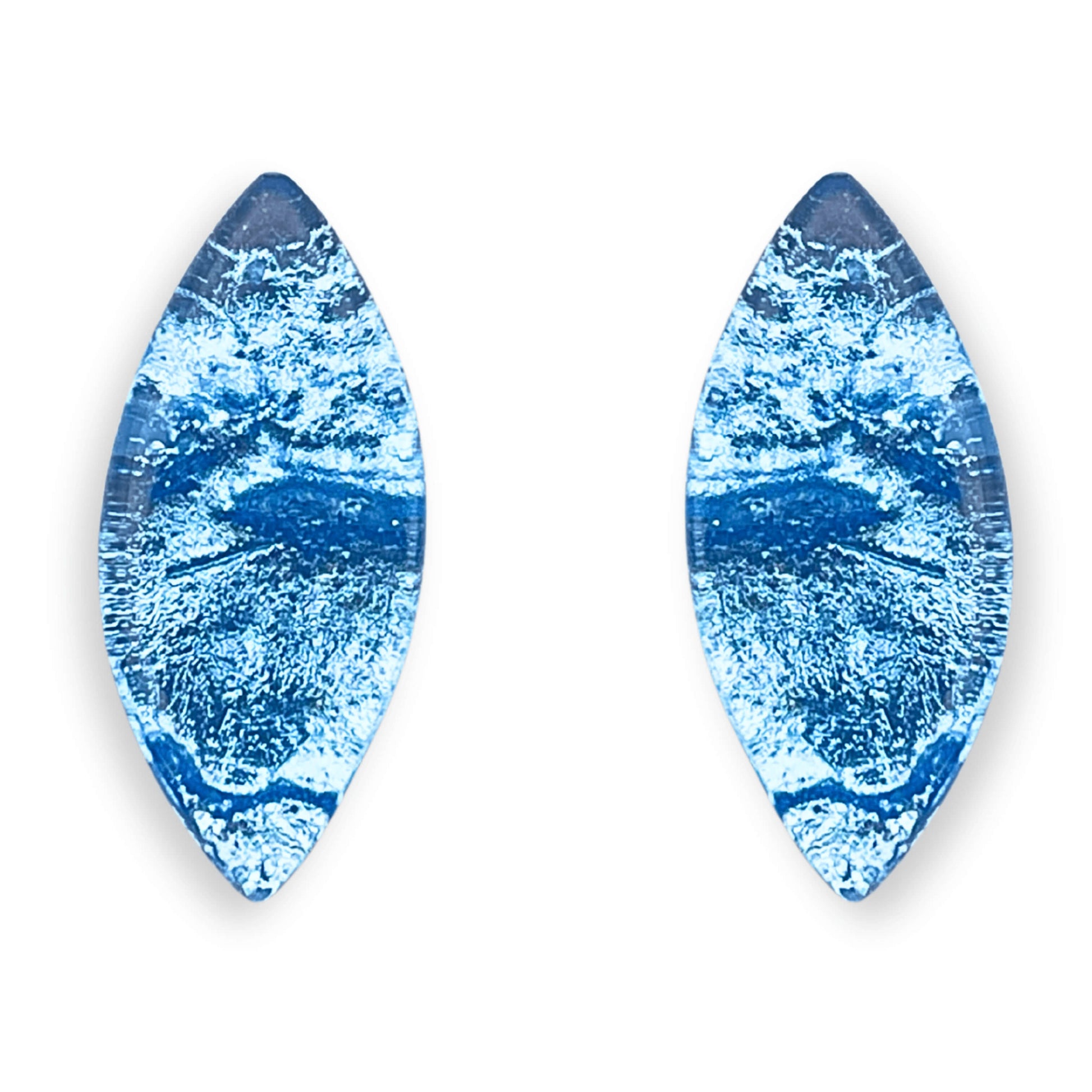 Sky Aztec Leaf Shiny Stud Earrings