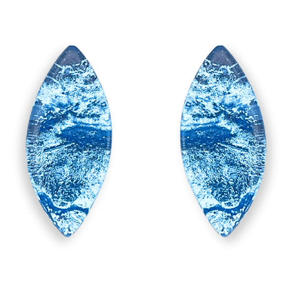Sky Aztec Leaf Shiny Stud Earrings