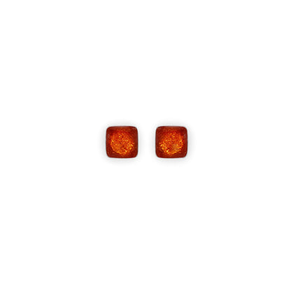 Chilli Aluminium Squares Mini Stud Earrings | The Jewellery Stop