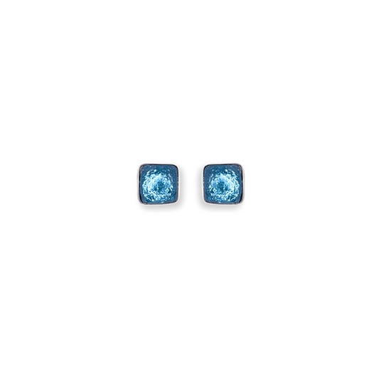Arctic Aluminium Squares Mini Stud Earrings