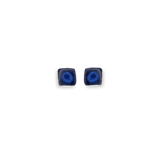 Atlantic Aluminium Squares Mini Stud Earrings