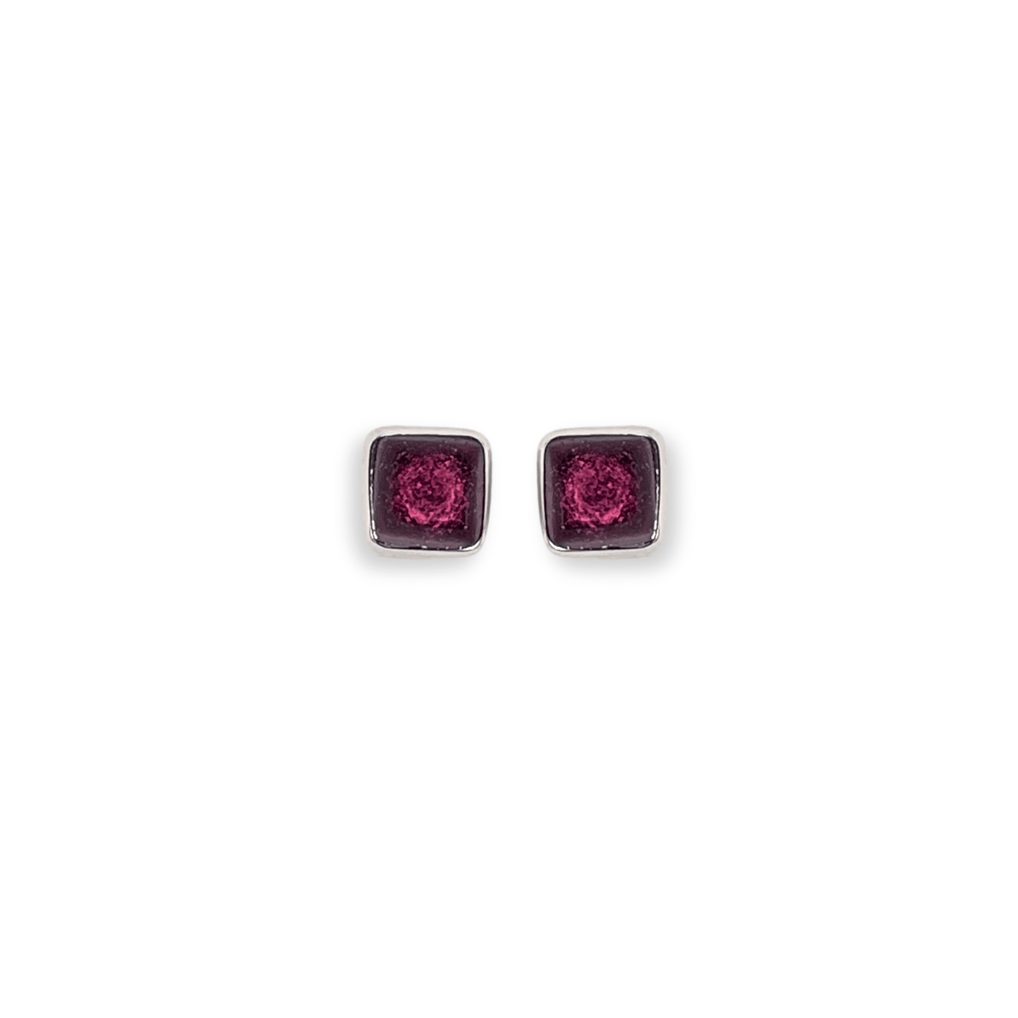 Peony Aluminium Squares Mini Stud Earrings