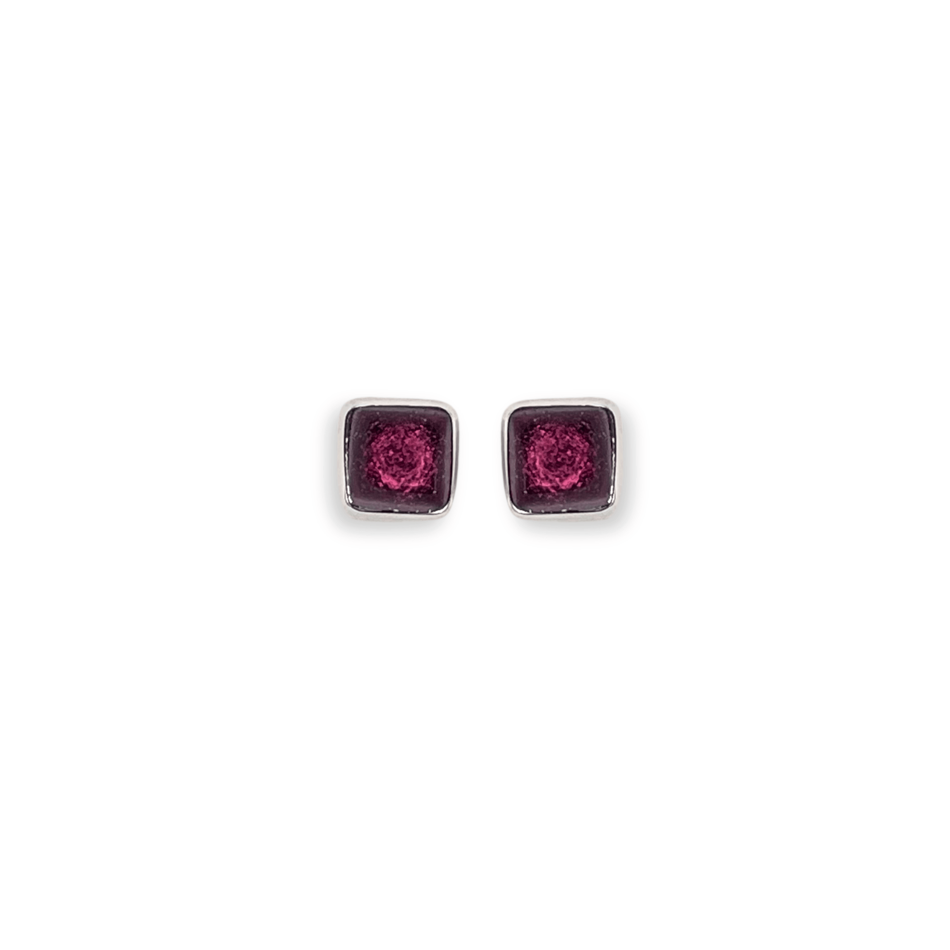 Peony Aluminium Squares Mini Stud Earrings
