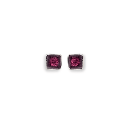 Peony Aluminium Squares Mini Stud Earrings