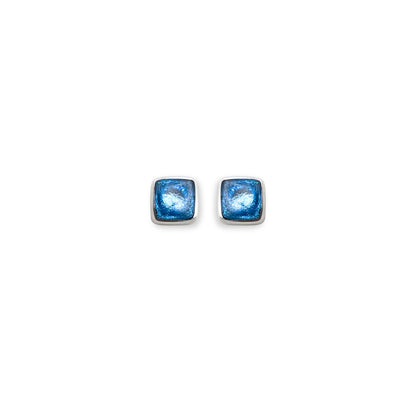 Sky Aluminium Squares Mini Stud Earrings
