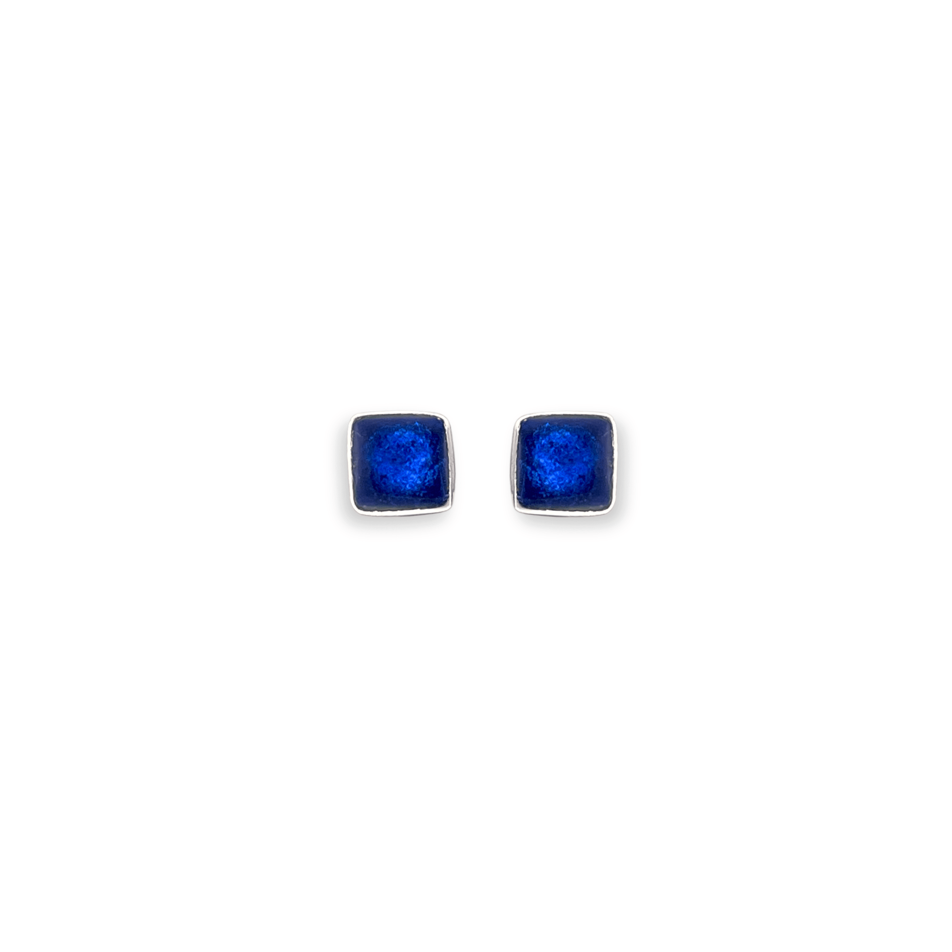 Azure Aluminium Squares Mini Stud Earrings