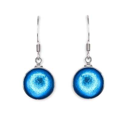 Ocean Aluminium Circles Shiny Large Fish Hook Earrings