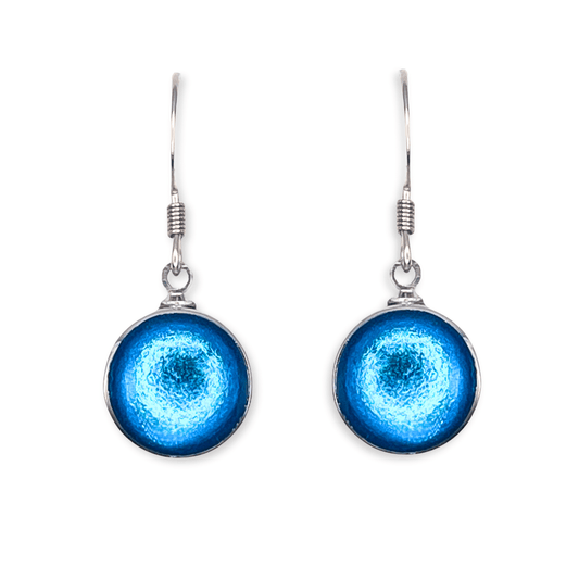 Ocean Aluminium Circles Shiny Large Fish Hook Earrings