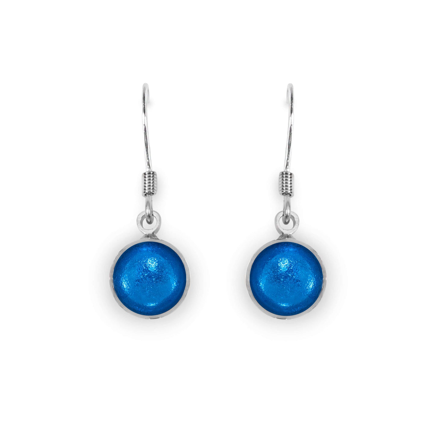 Turquoise Aluminium Circles Shiny Large Fish Hook Earrings