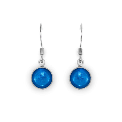 Turquoise Aluminium Circles Shiny Large Fish Hook Earrings
