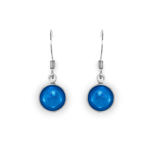Turquoise Aluminium Circles Shiny Large Fish Hook Earrings