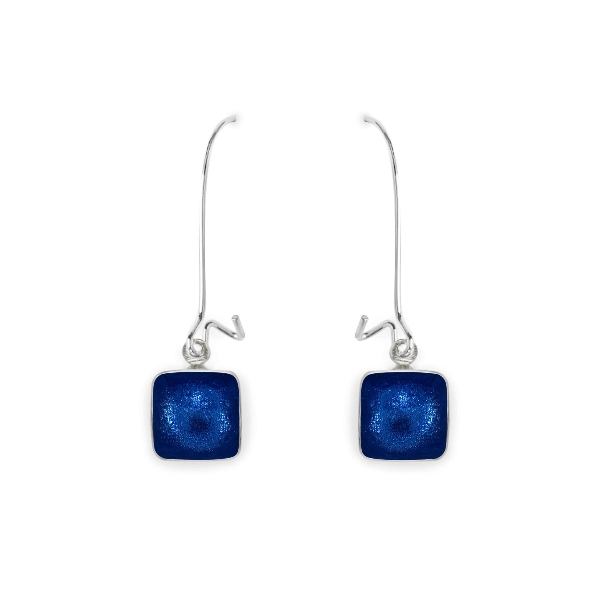 Pacific Aluminium Squares Shiny Long Hook Earrings | The Jewellery Stop