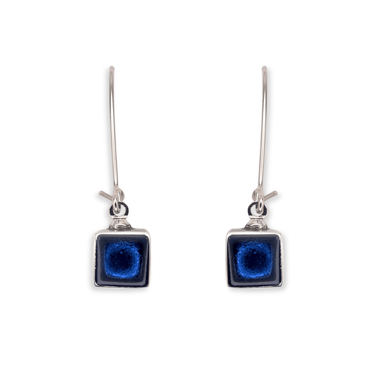Atlantic Aluminium Squares Shiny Long Hook Earrings
