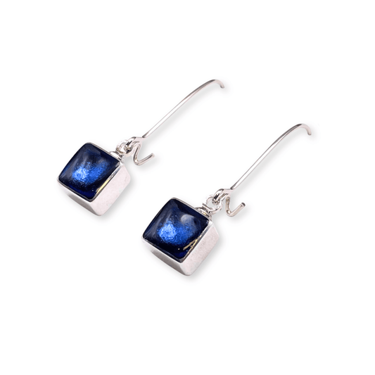 Atlantic Aluminium Squares Shiny Long Hook Earrings