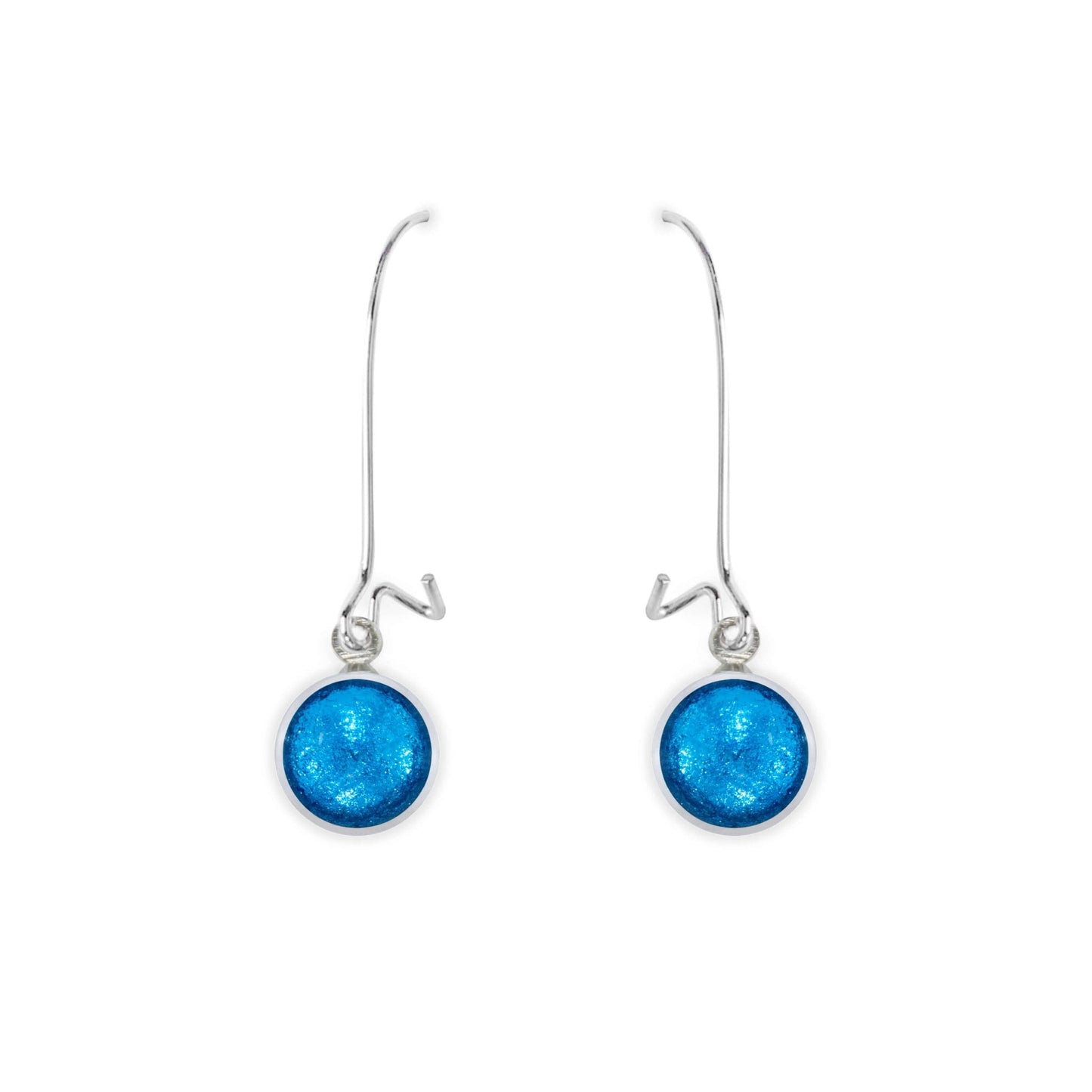 Aurora Aluminium Circles Shiny Long Hook Earrings | The Jewellery Stop