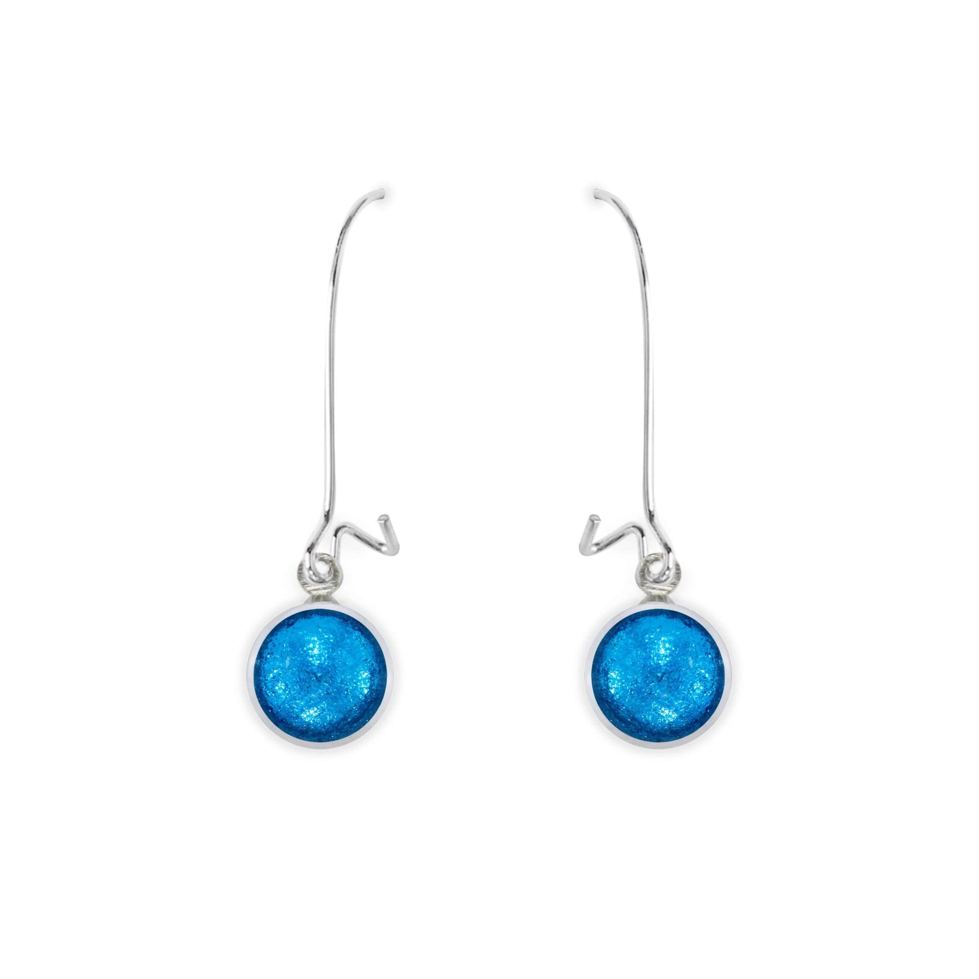 Aurora Aluminium Circles Shiny Long Hook Earrings | The Jewellery Stop
