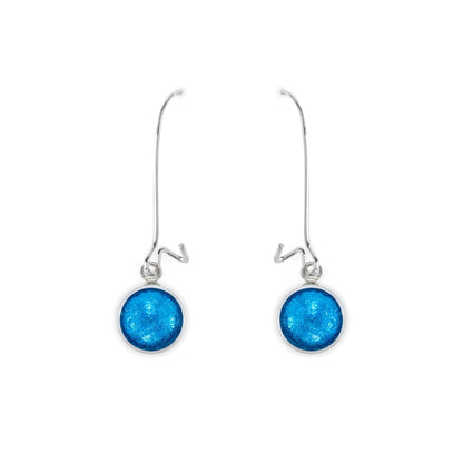 Aurora Aluminium Circles Shiny Long Hook Earrings | The Jewellery Stop