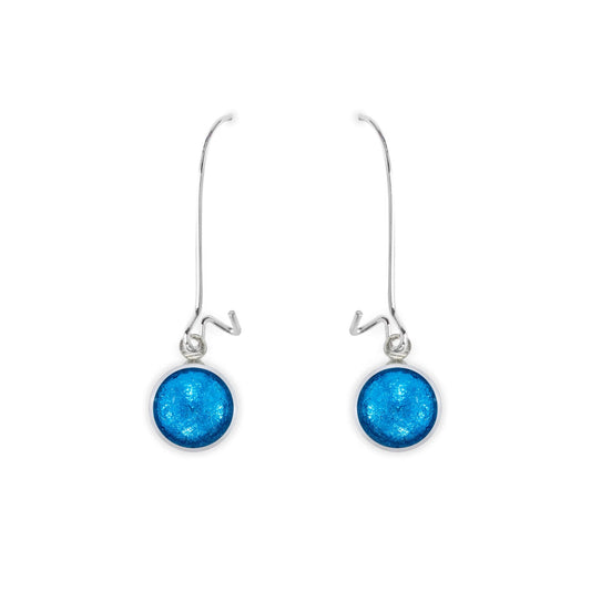 Aurora Aluminium Circles Shiny Long Hook Earrings | The Jewellery Stop