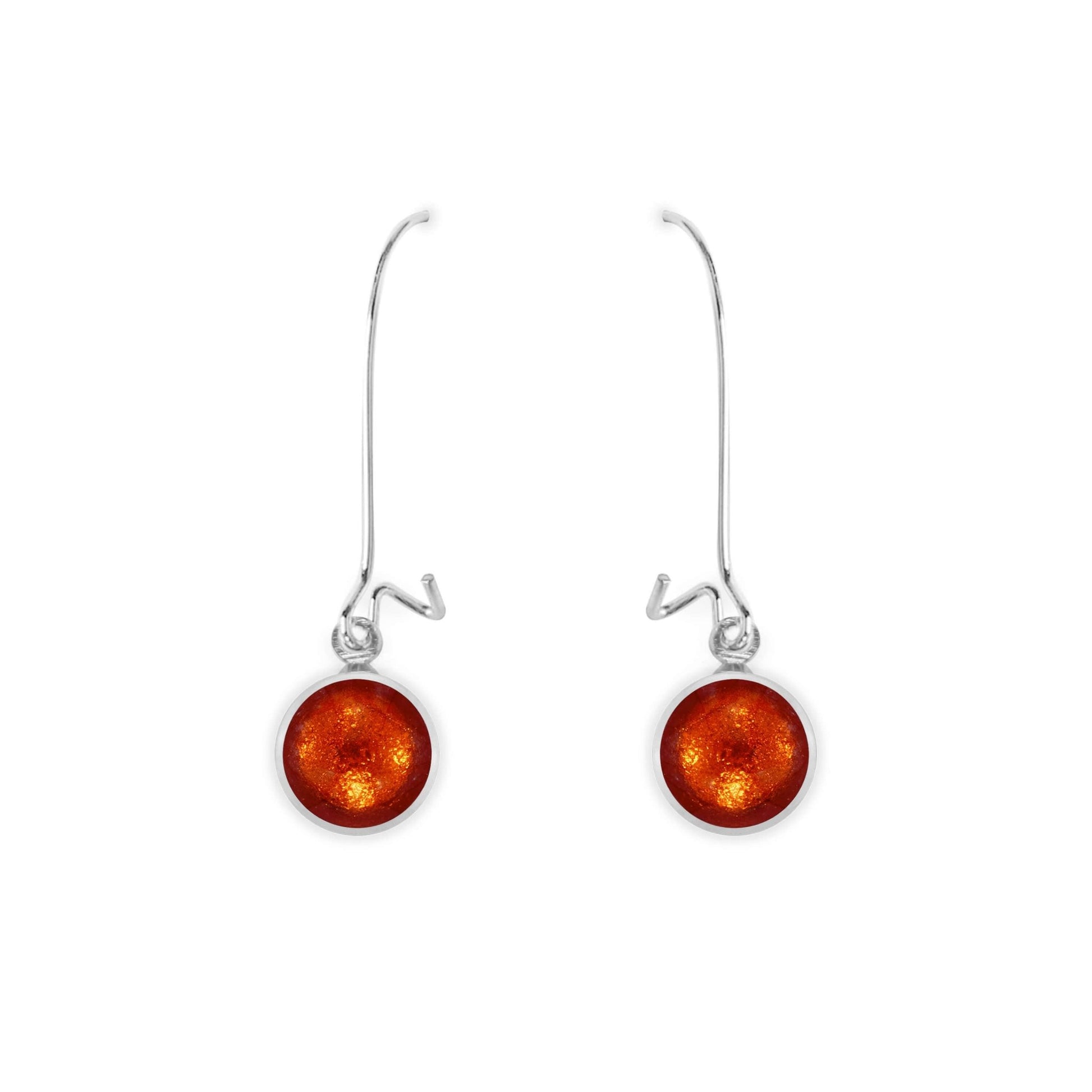 Chilli Aluminium Circles Shiny Long Hook Earrings | The Jewellery Stop