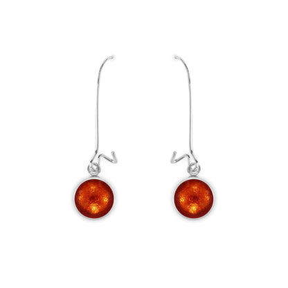 Chilli Aluminium Circles Shiny Long Hook Earrings | The Jewellery Stop