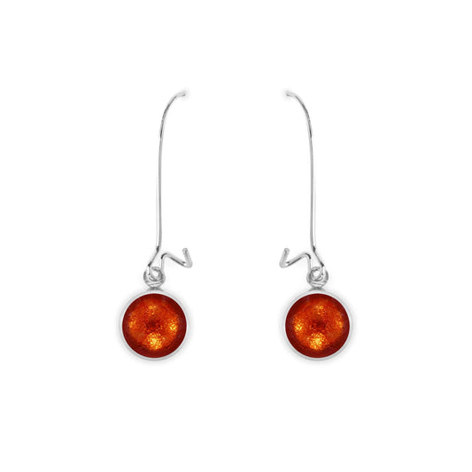 Chilli Aluminium Circles Shiny Long Hook Earrings | The Jewellery Stop