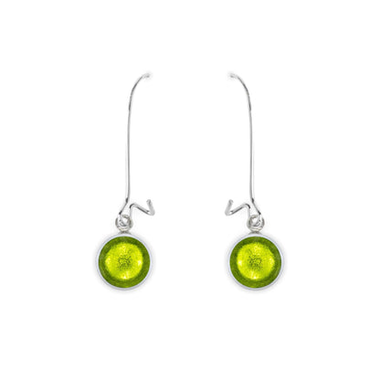 Citrus Aluminium Circles Shiny Long Hook Earrings | The Jewellery Stop