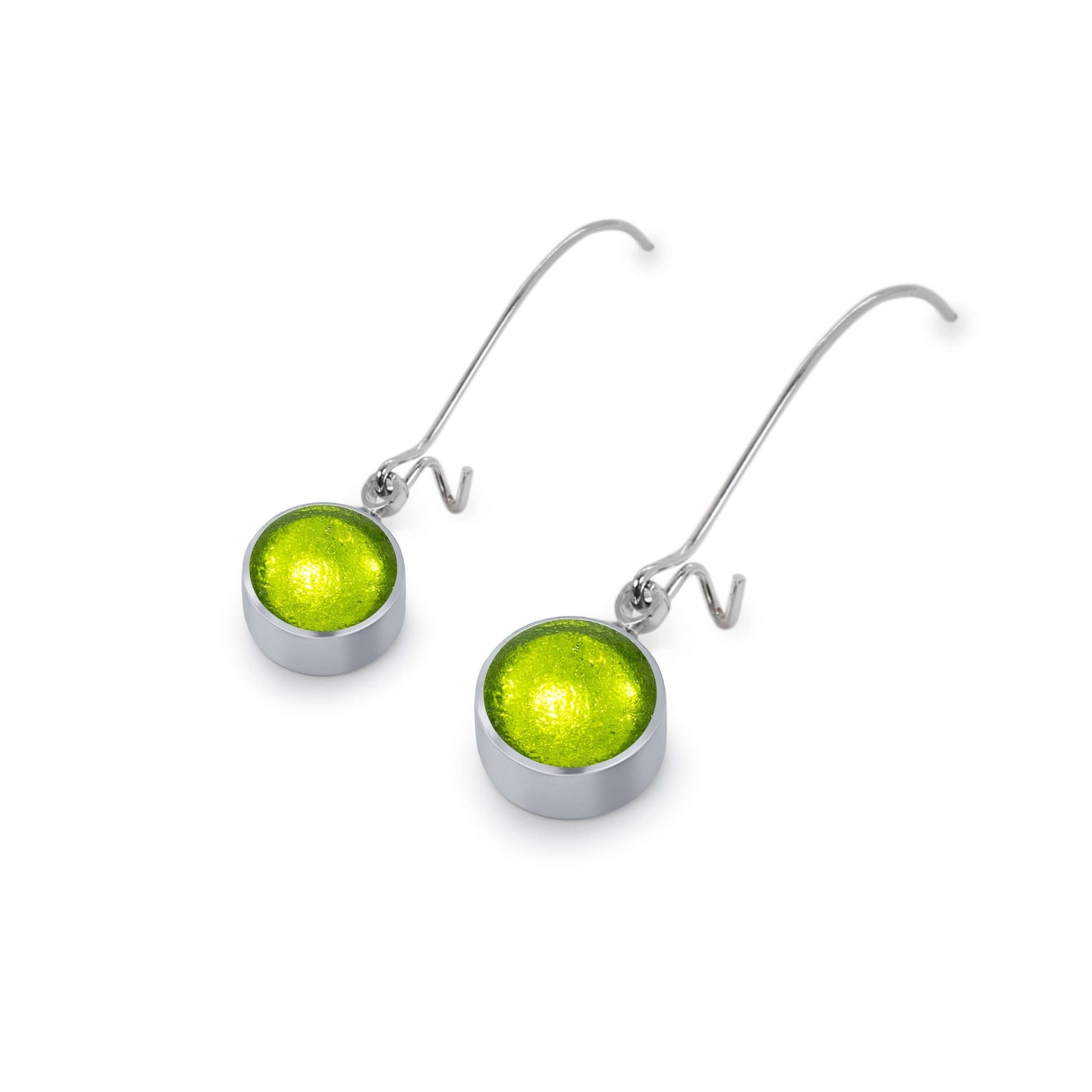 Citrus Aluminium Circles Shiny Long Hook Earrings | The Jewellery Stop