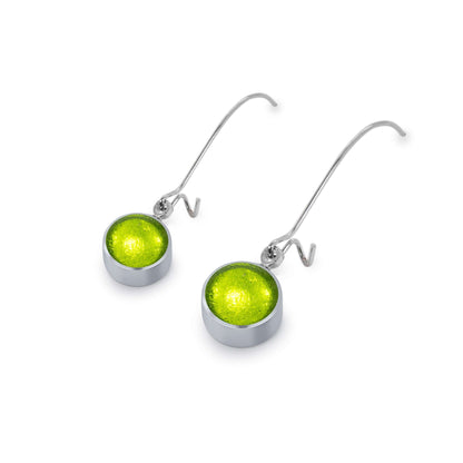Citrus Aluminium Circles Shiny Long Hook Earrings | The Jewellery Stop