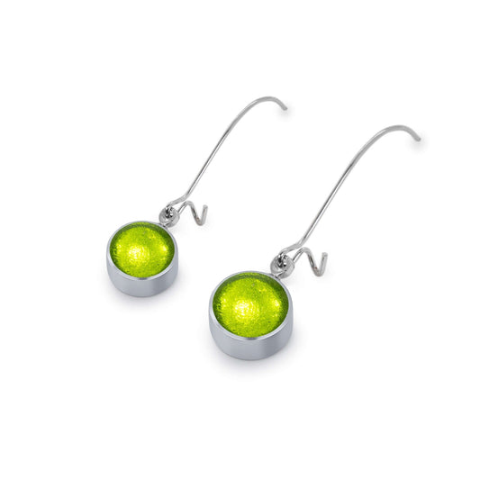 Citrus Aluminium Circles Shiny Long Hook Earrings | The Jewellery Stop