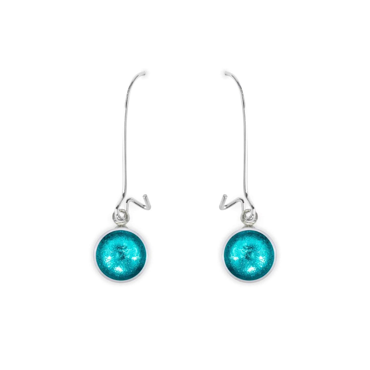 Neptune Aluminium Circles Shiny Long Hook Earrings | The Jewellery Stop