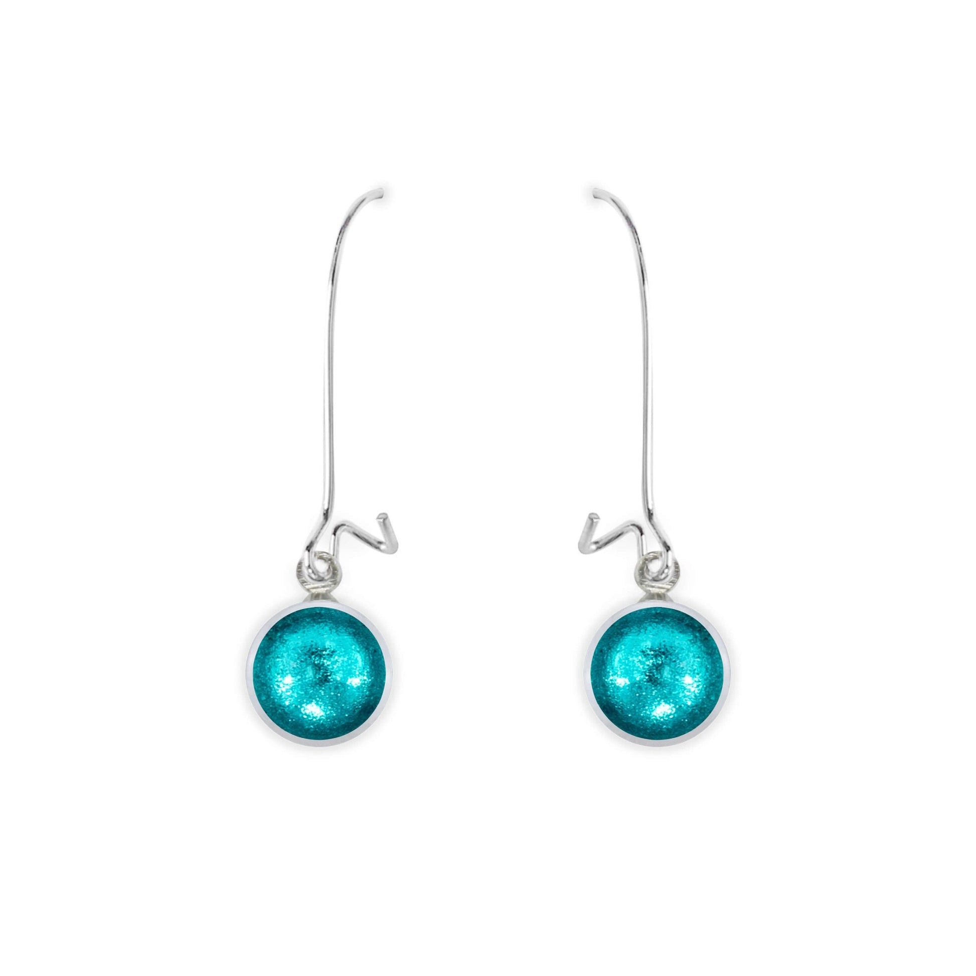 Neptune Aluminium Circles Shiny Long Hook Earrings | The Jewellery Stop