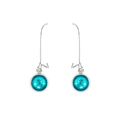 Neptune Aluminium Circles Shiny Long Hook Earrings | The Jewellery Stop