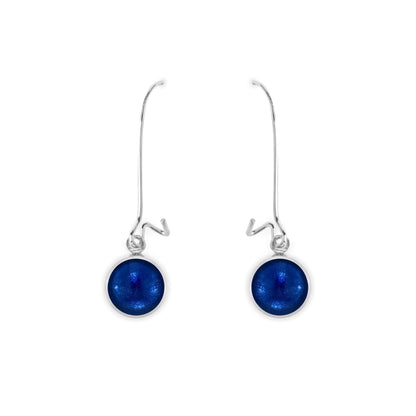 Pacific Aluminium Circles Shiny Long Hook Earrings | The Jewellery Stop