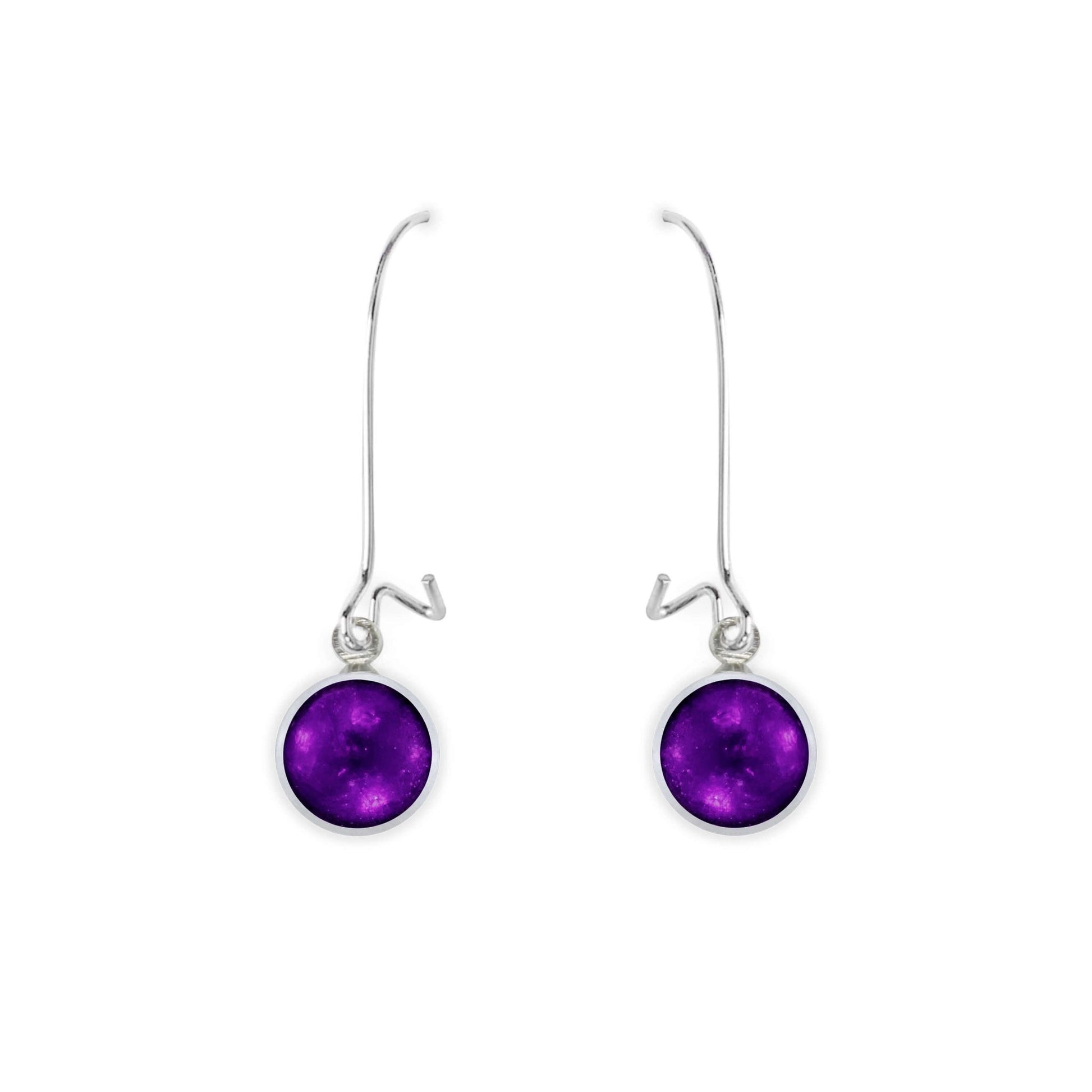 Peacock Aluminium Circles Shiny Long Hook Earrings | The Jewellery Stop
