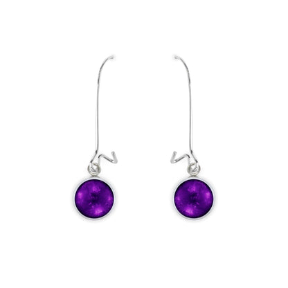 Peacock Aluminium Circles Shiny Long Hook Earrings | The Jewellery Stop