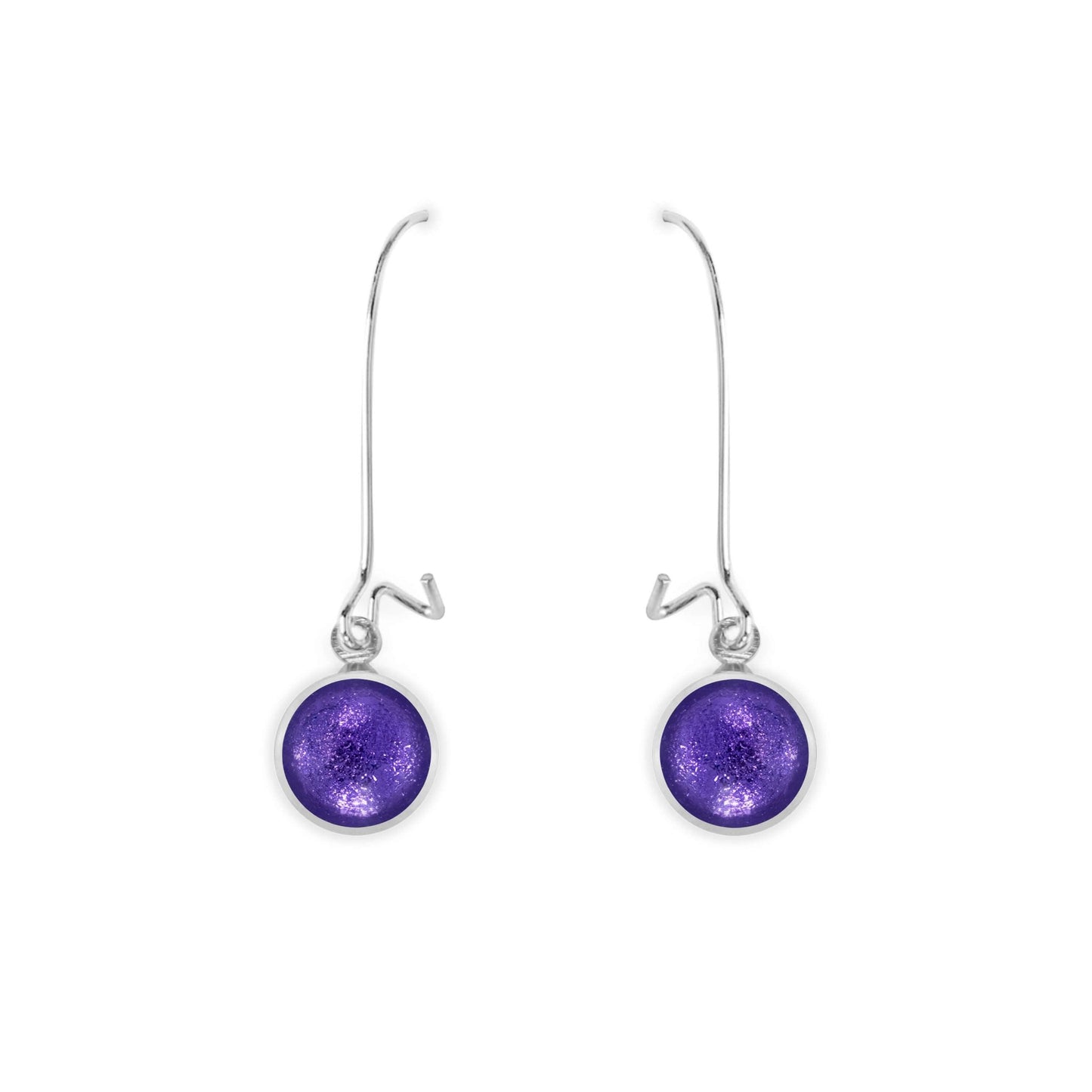 Sherbet Aluminium Circles Shiny Long Hook Earrings | The Jewellery Stop