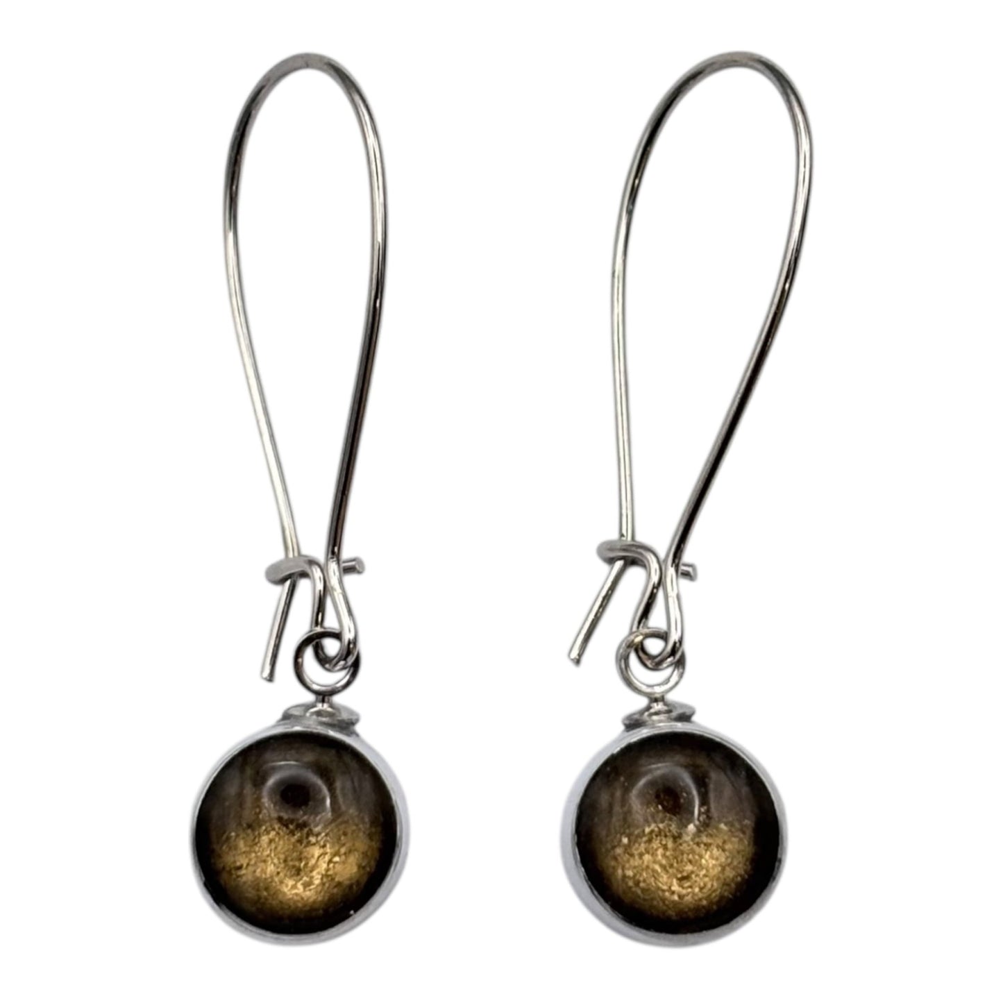 Gold Aluminium Circles Shiny Long Hook Earrings | The Jewellery Stop