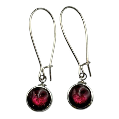 Peony Aluminium Circles Shiny Long Hook Earrings | The Jewellery Stop